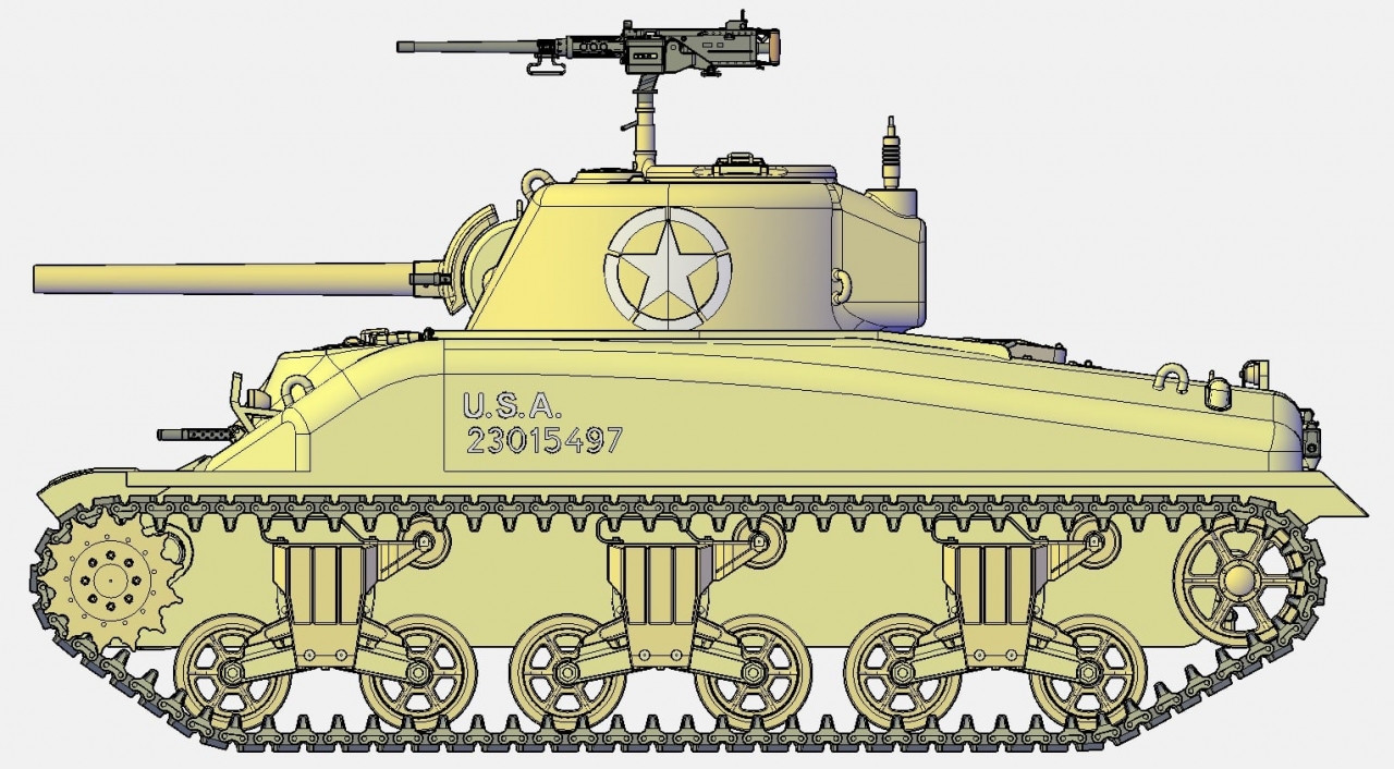 М4А1 Шерман американский средний танк (комплектная модель) .