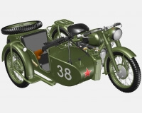 М-72 советский тяжелый мотоцикл (комплектная модель)