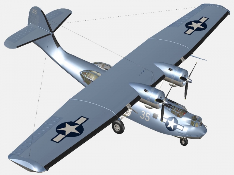 Каталина PBY-5A американский патрульный гидросамолет (комплектная модель)