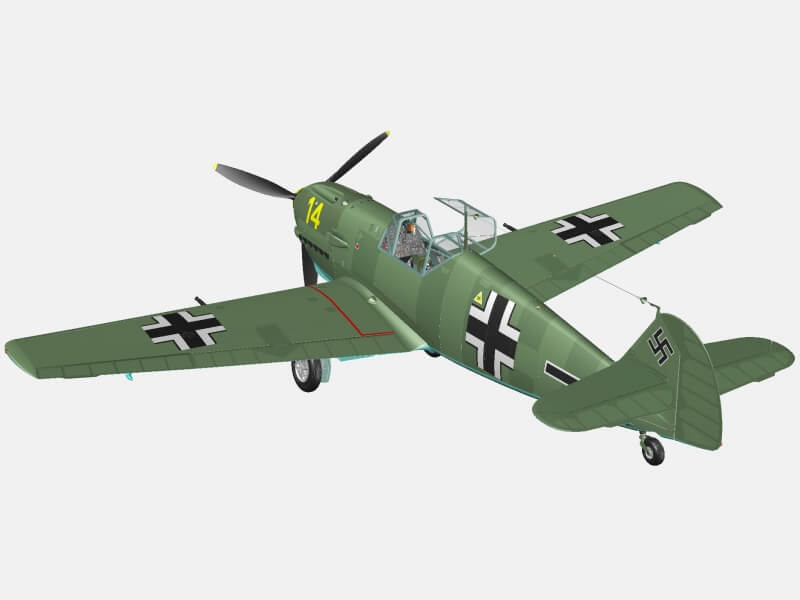 Мессершмитт Bf.109E-3 немецкий истребитель (комплектная модель)