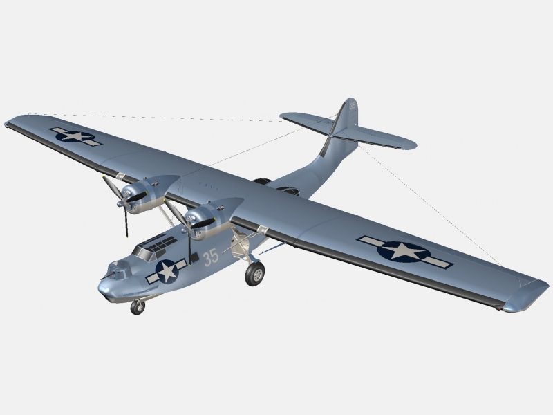 Каталина PBY-5A американский патрульный гидросамолет (модель)