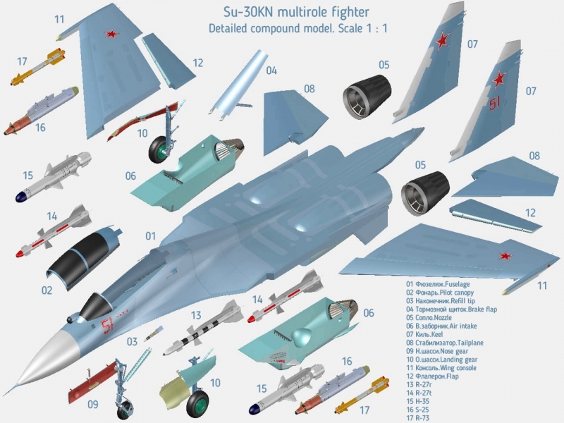 Су-30КН российский многоцелевой истребитель