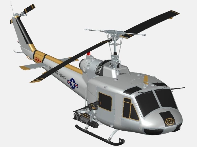Bell UH-1 американский боевой вертолет (комплектная модель)