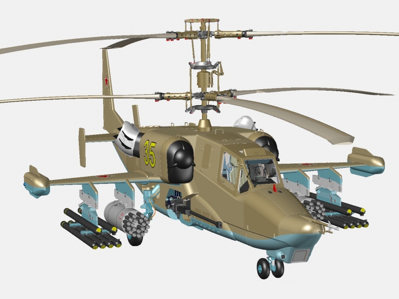 Ка-50 советский/российский ударный вертолет (комплектная модель)