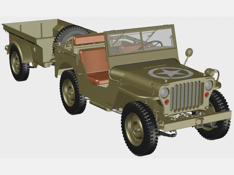 Виллис МБ американский армейский автомобиль (комплектная модель)